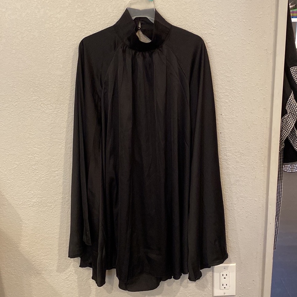 Satin Black Halter Neck Dress